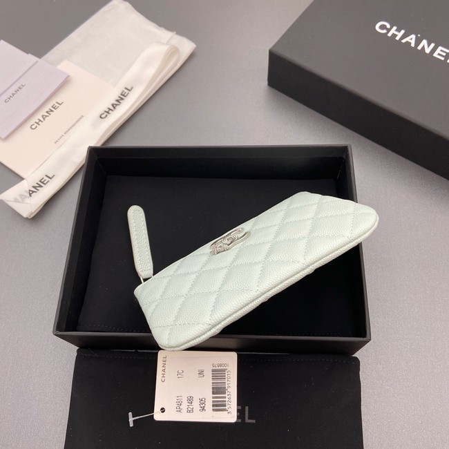 Chanel Zipped Pocket wallet S4811 light blue