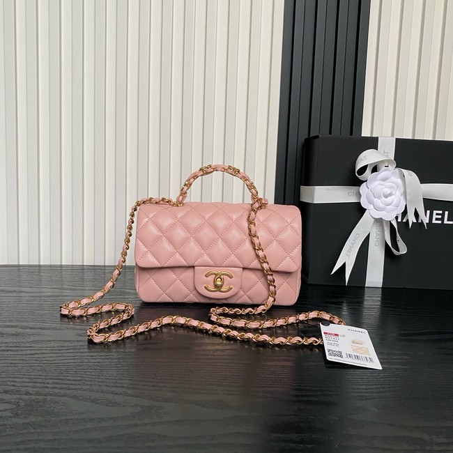 CHANEL Clutch With Chain AS2701 pink&Gold Metal