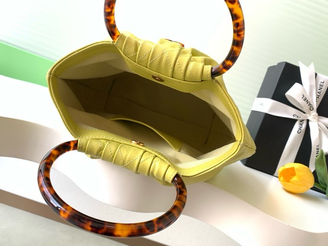 CHANEL Hobo Bag Lambskin AS6010 green