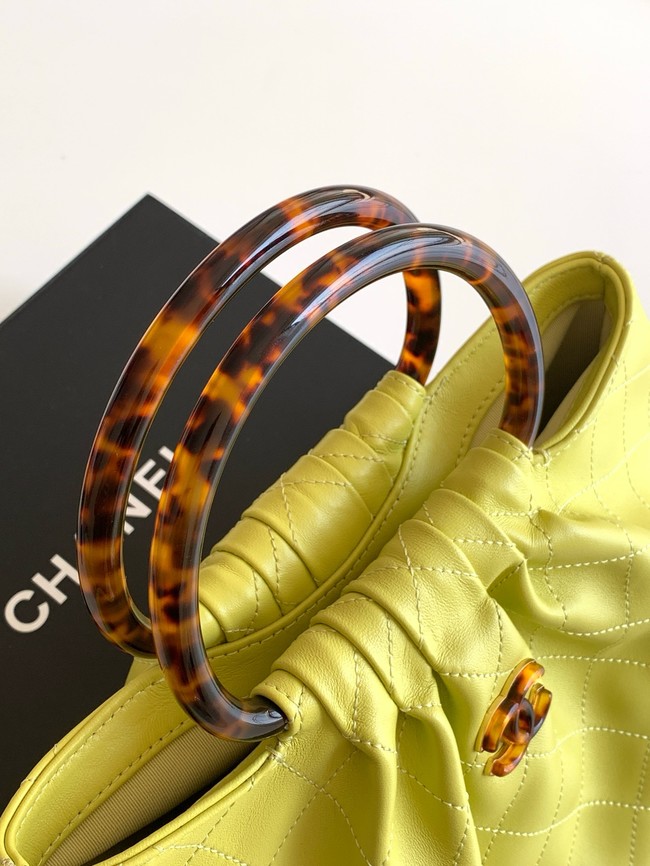 CHANEL Hobo Bag Lambskin AS6010 green