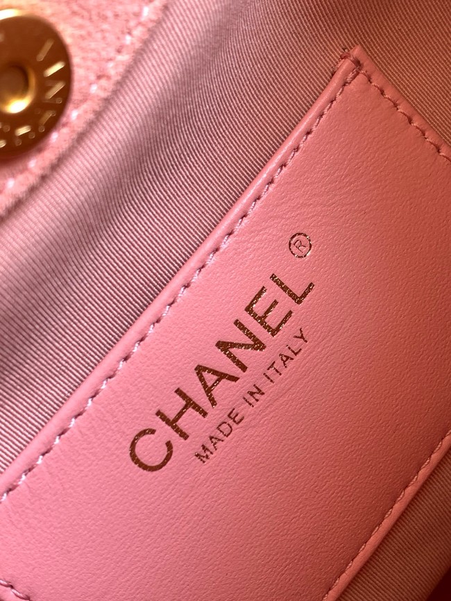 CHANEL Hobo Bag Suede AS6010 pink