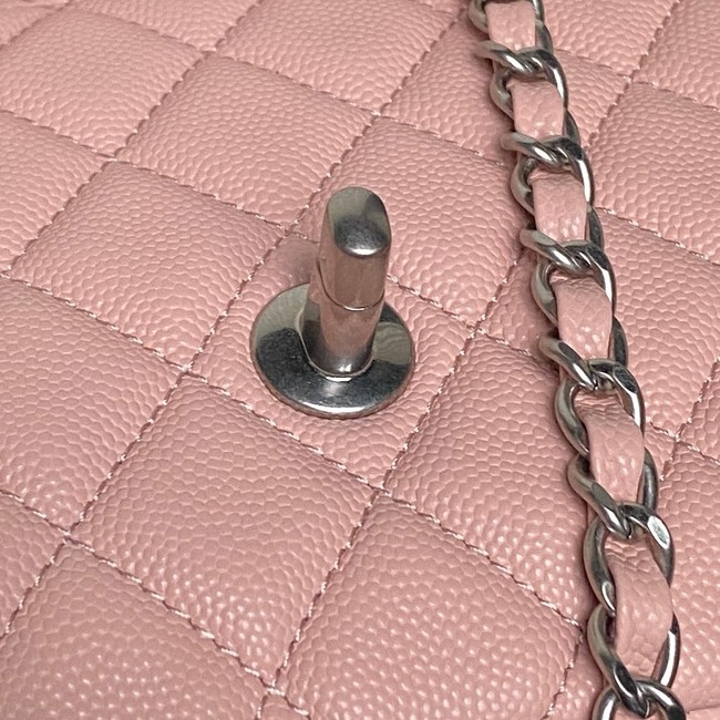 CHANEL Mini Flap Bag with Top Handle AS5702 pink&Silver Metal