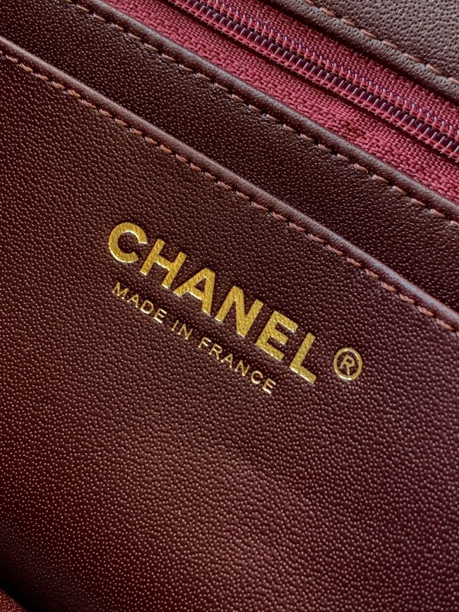 CHANEL Classic 11.12 Handbag velvet A01116 burgundy