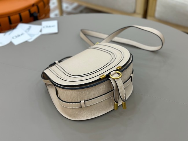 Chloe Grained Calfskin MARCIE saddle bag 31054 Cream