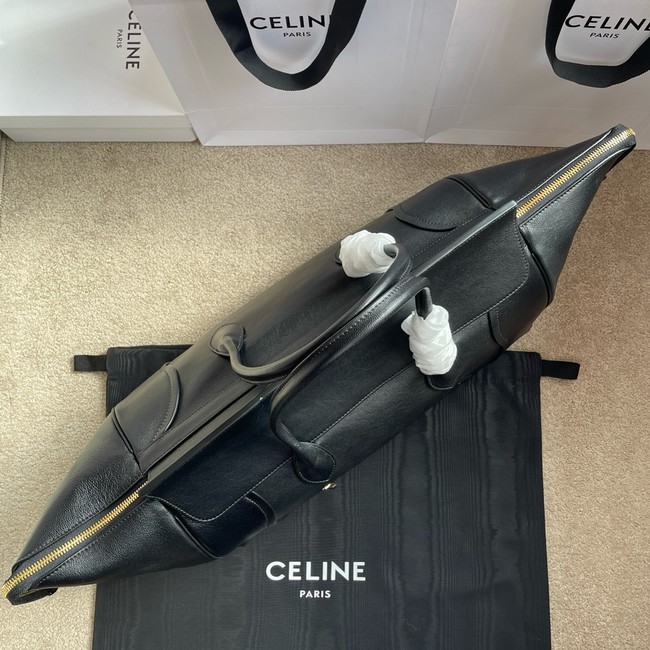 Celine LARGE SMILING NEW LUGGAGE IN SUPPLE SHINY LAMBSKIN 123683 black