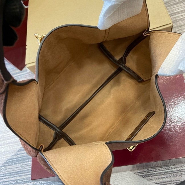 Gucci Beatrix medium tote bag suede 850926 dark brown suede