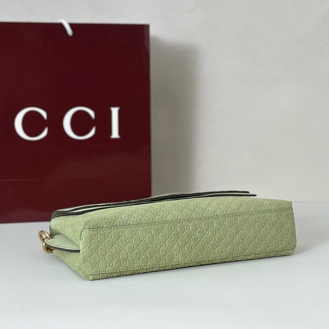 GUCCI Medium shoulder bag with chain Suede 857622 green