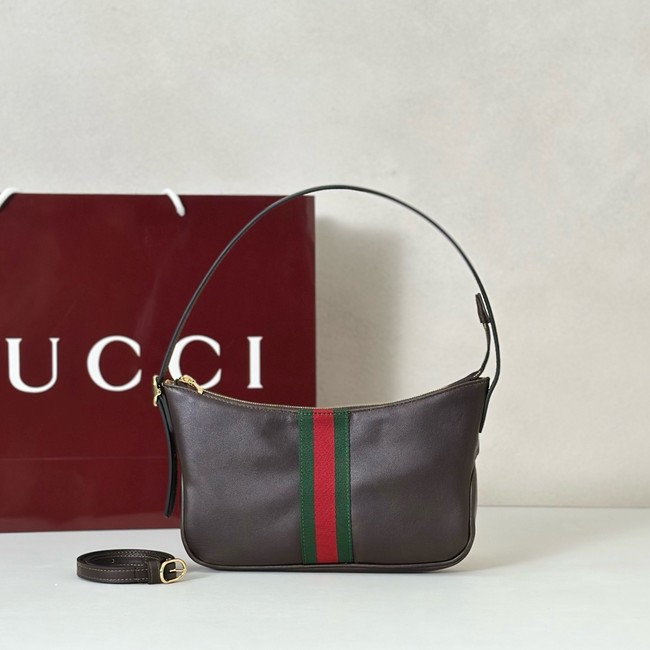 Gucci Half Horsebit small shoulder bag 863406 dark brown