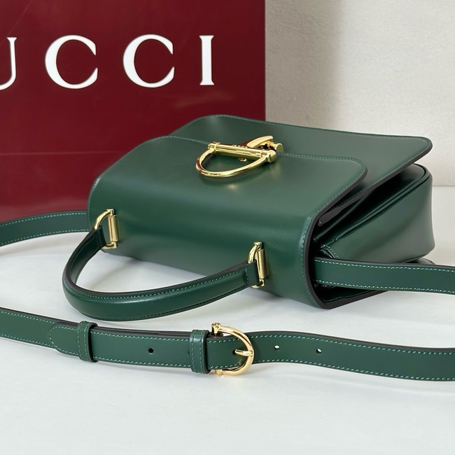 Gucci Siena medium top handle bag 855535 dark green