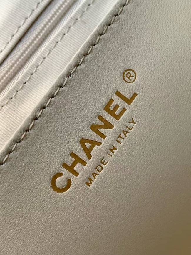CHANEL Hobo Bag Lambskin AS5978 white