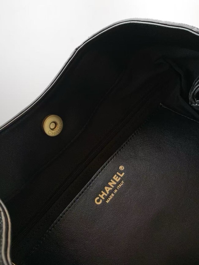 CHANEL Hobo Bag Suede Calfskin AS5978 black