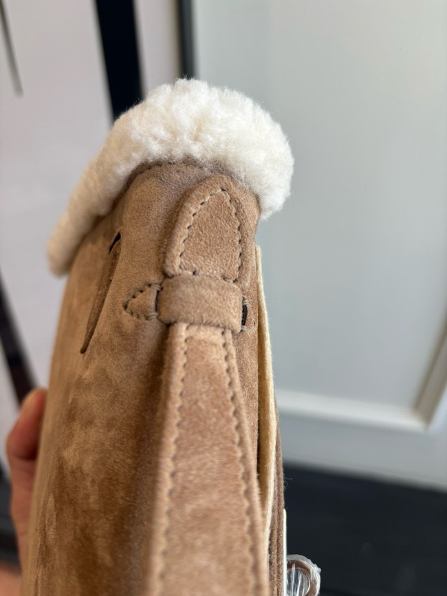 Hermes Kelly 22cm Tote Bag Suede Leather KL22 gray