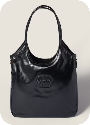 MIUMIU IVY leather handbag 5GB231 black