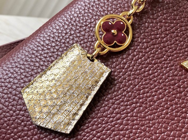 Louis Vuitton Capucines BB M89369 Grenat Red&gold Snake skin