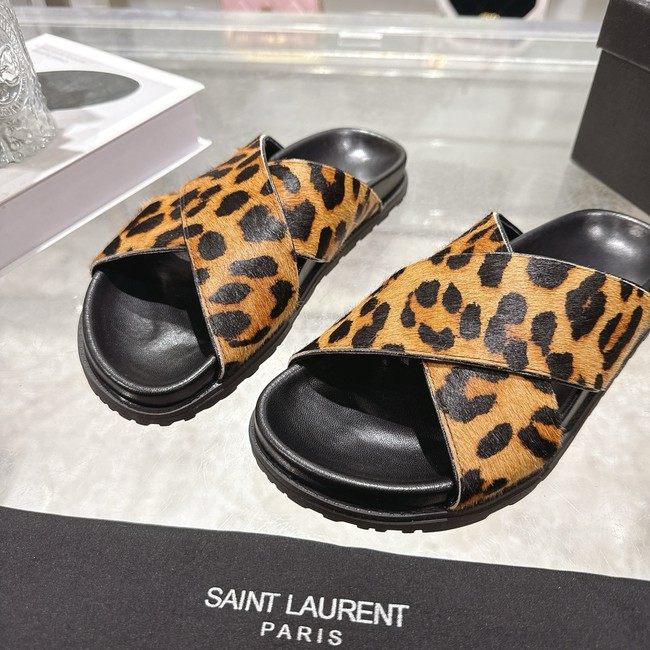 Saint Laurent NICHOLS slides in pony hair leather 08140-1