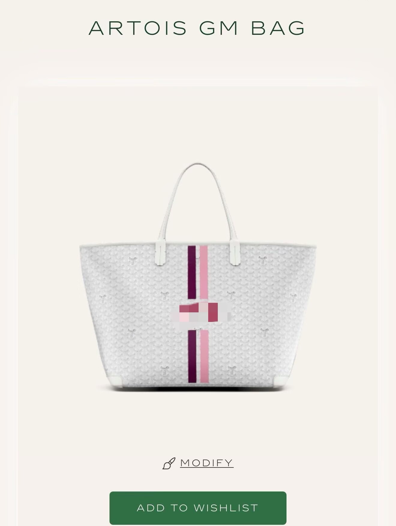 Goyard Artois GM Original Leather Bag G80945 White