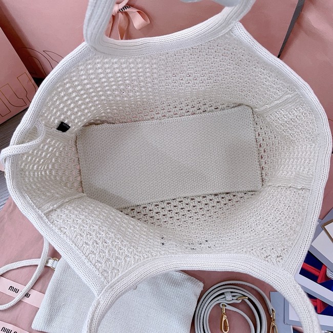 MIUMIU woven tote bag 5GB281 Beige