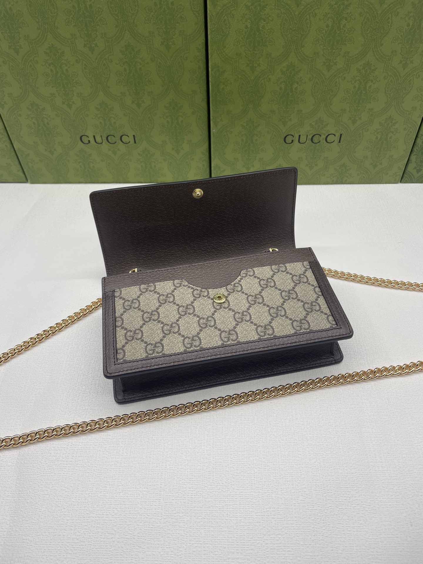 Gucci Ophidia GG Supreme Original Leather Bag 476079 Brown