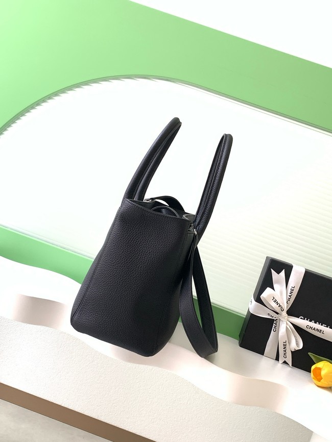 CHANEL Medium Tote Bag AS2157 black&Silver-Tone Metal