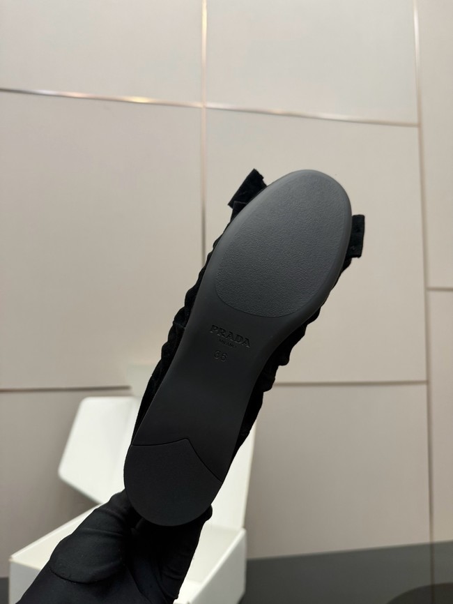 Prada Mordore nappa leather ballerinas with bow 55723-6