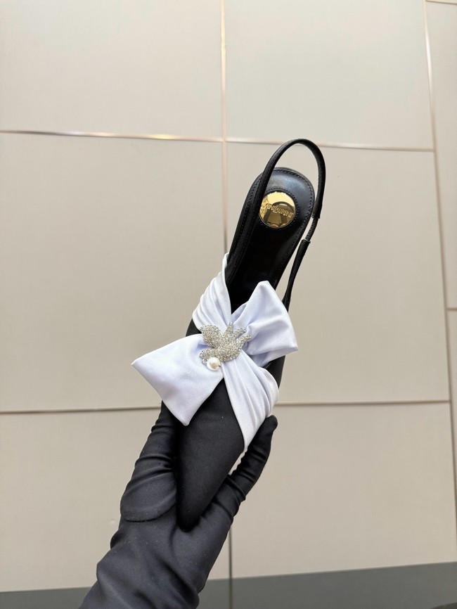 Saint Laurent AMALIA slingback pumps in satin crepe Heel 10.5CM 55726-1