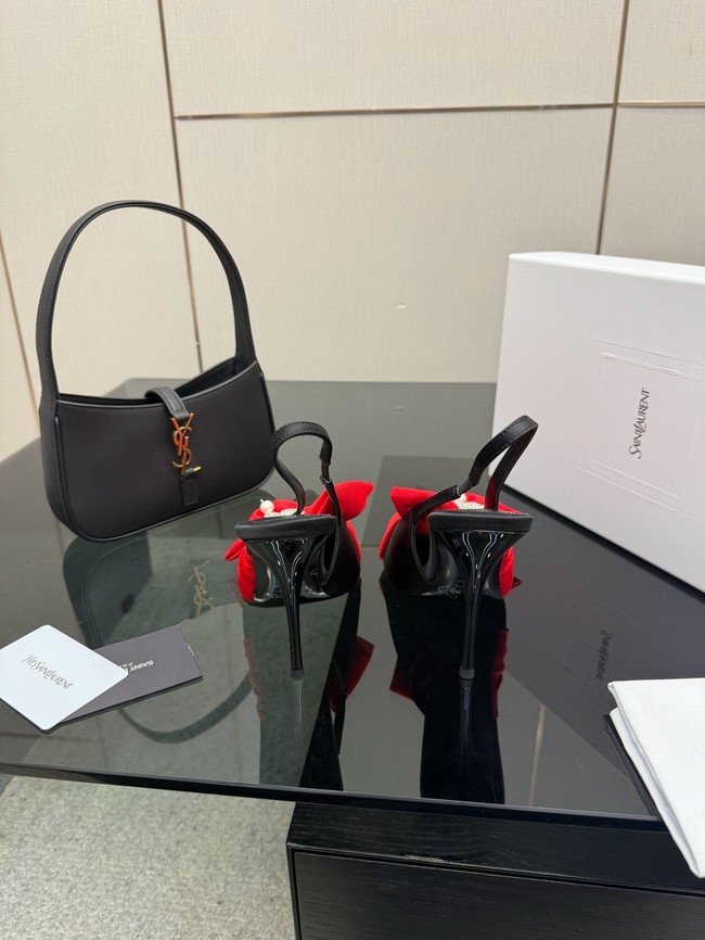 Saint Laurent AMALIA slingback pumps in satin crepe Heel 10.5CM 55726-14