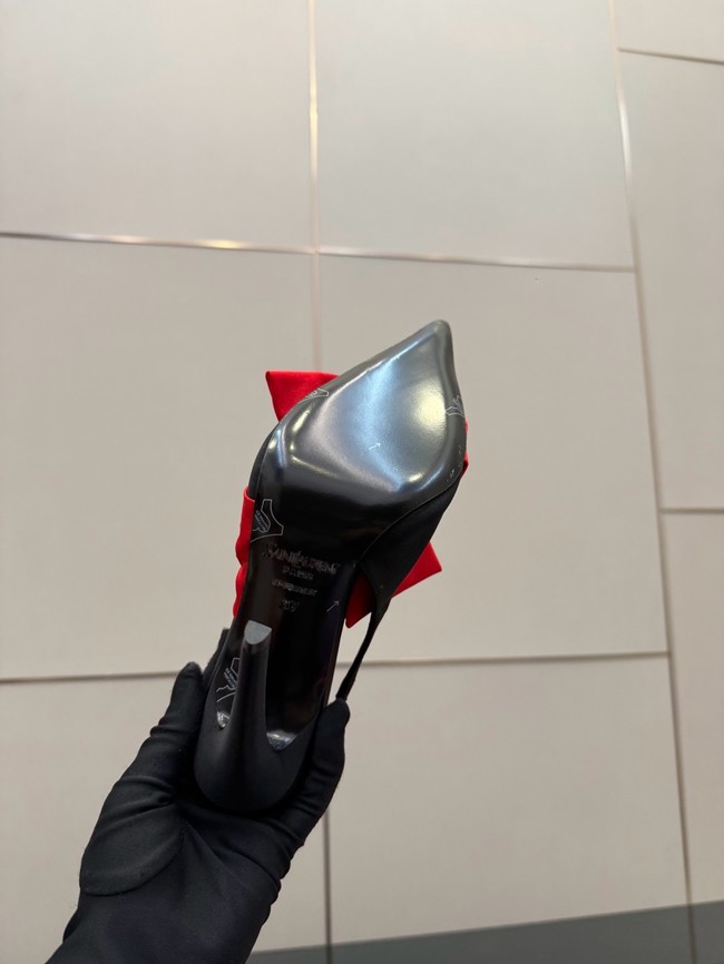 Saint Laurent AMALIA slingback pumps in satin crepe Heel 10.5CM 55726-3