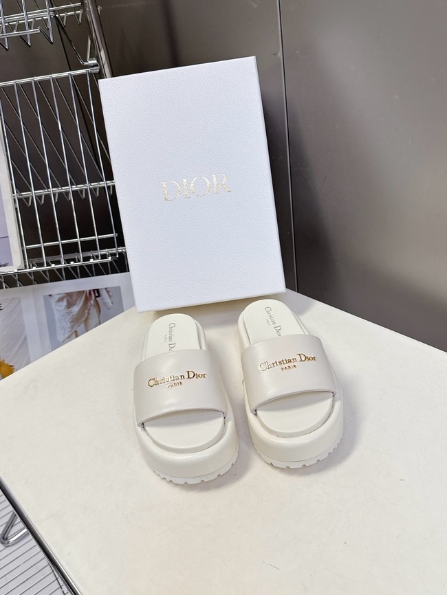 Dior D-Lane Platform Slide Black Padded Lambskin KCO498LA