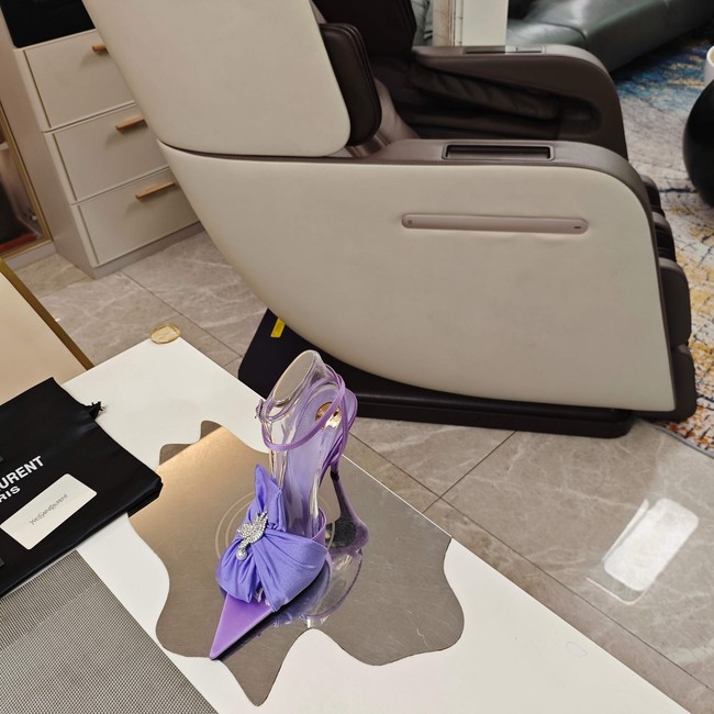 Saint Laurent AMALIA slingback pumps in satin crepe Heel 10.5CM 35964-8