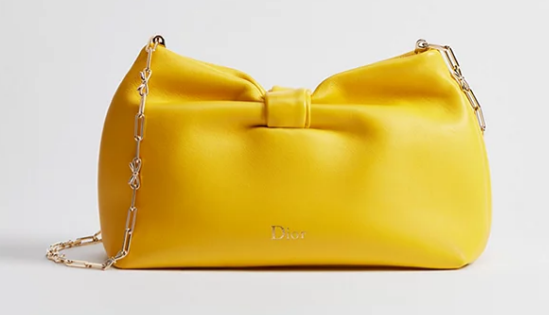 Small Dior Bow Bag Lambskin M0715O Buttercup