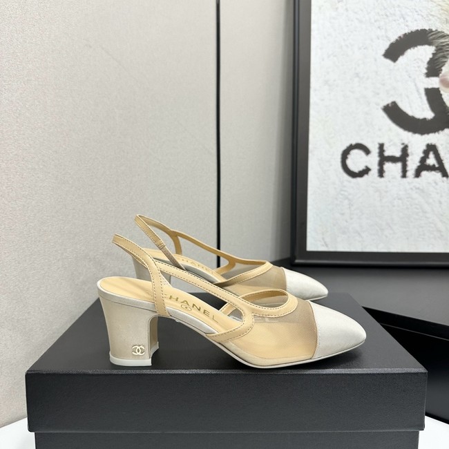Chanel Slingbacks Mesh & Grosgrain Heel Height 65mm G31318-3