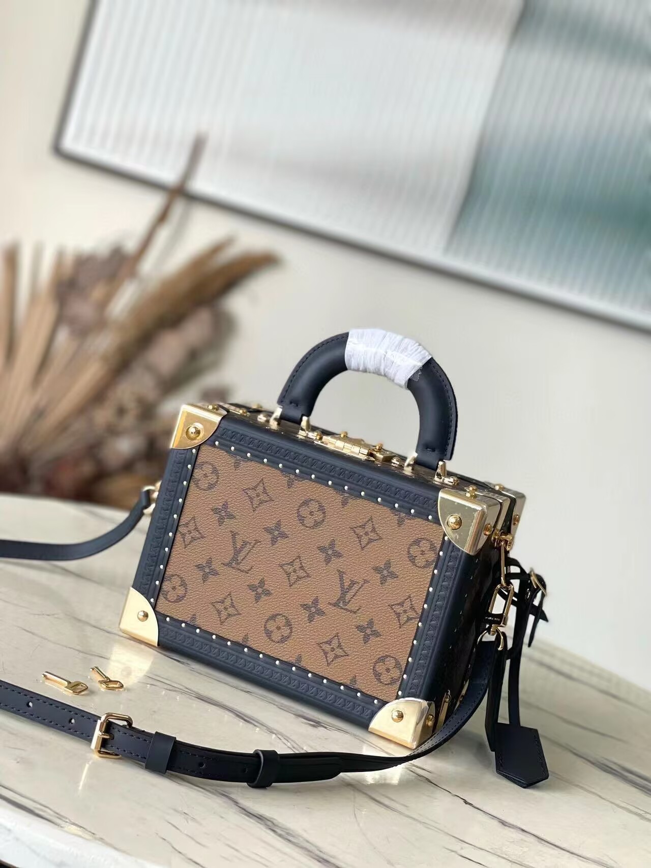 Louis Vuitton Monogram Reverse Petite Valise M47164 Black