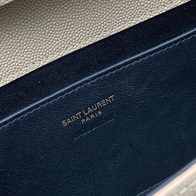 SAINT LAURENT KATE clutch in grain de poudre leather 851921 DARK BEIGE