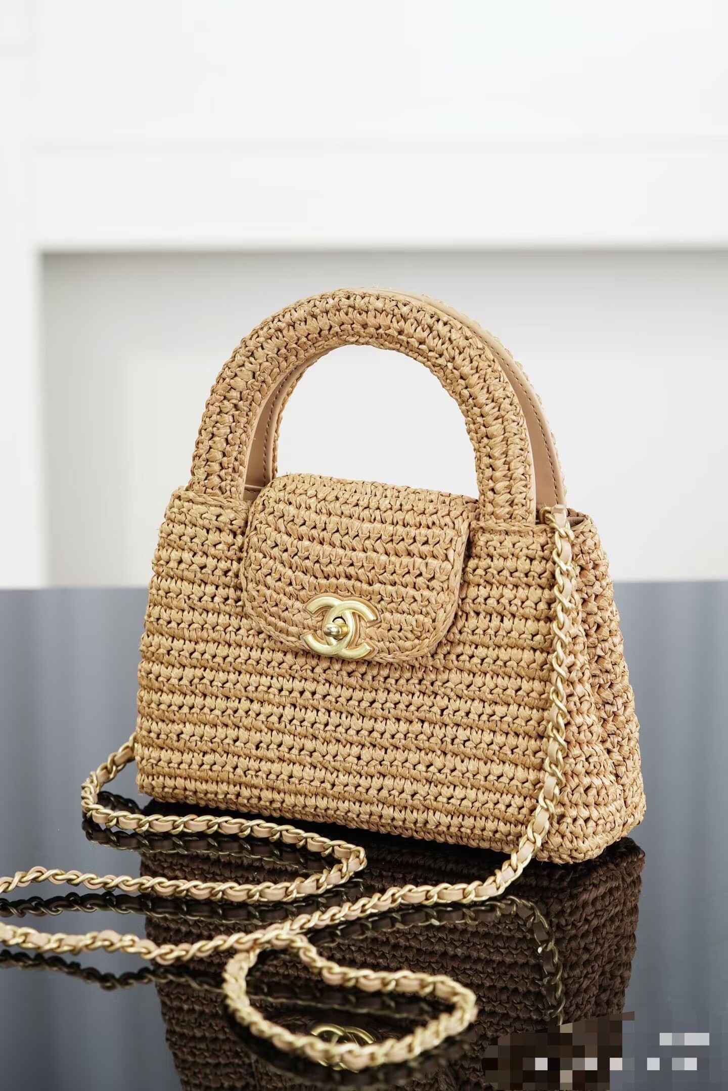 Chanel 26C Kelly Woven Bag AS4416 Beige
