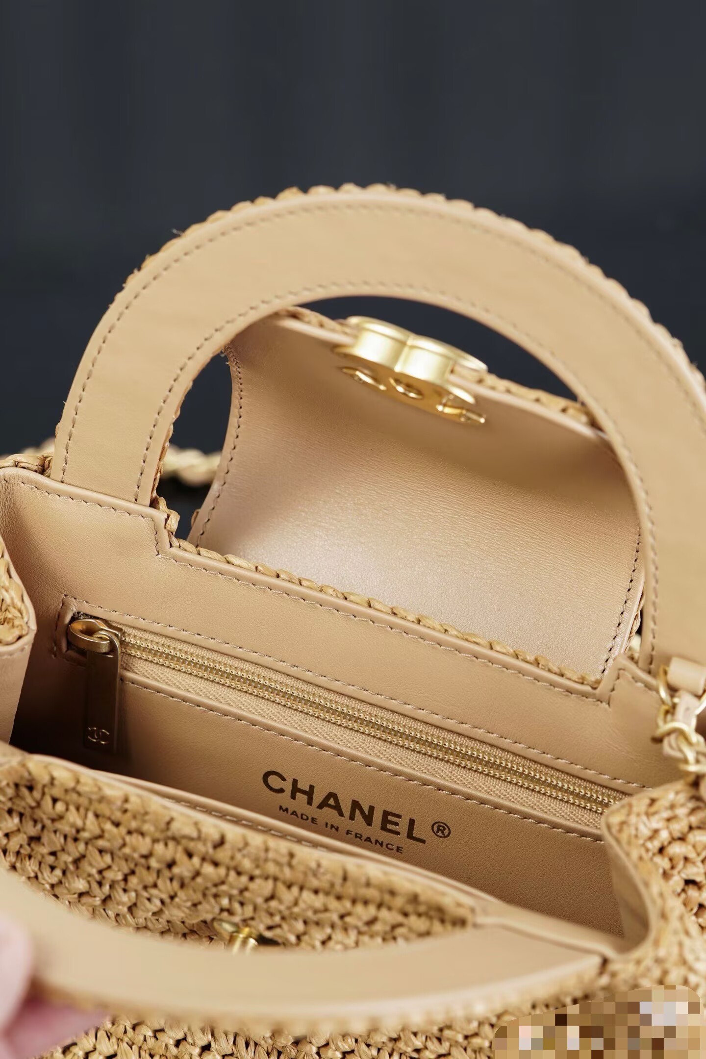 Chanel 26C Kelly Woven Bag AS4416 Beige