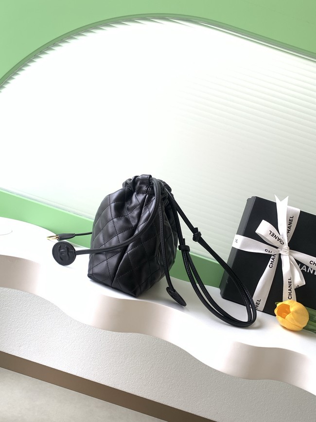 Chanel Lambskin Hobo Bag AS5227 black