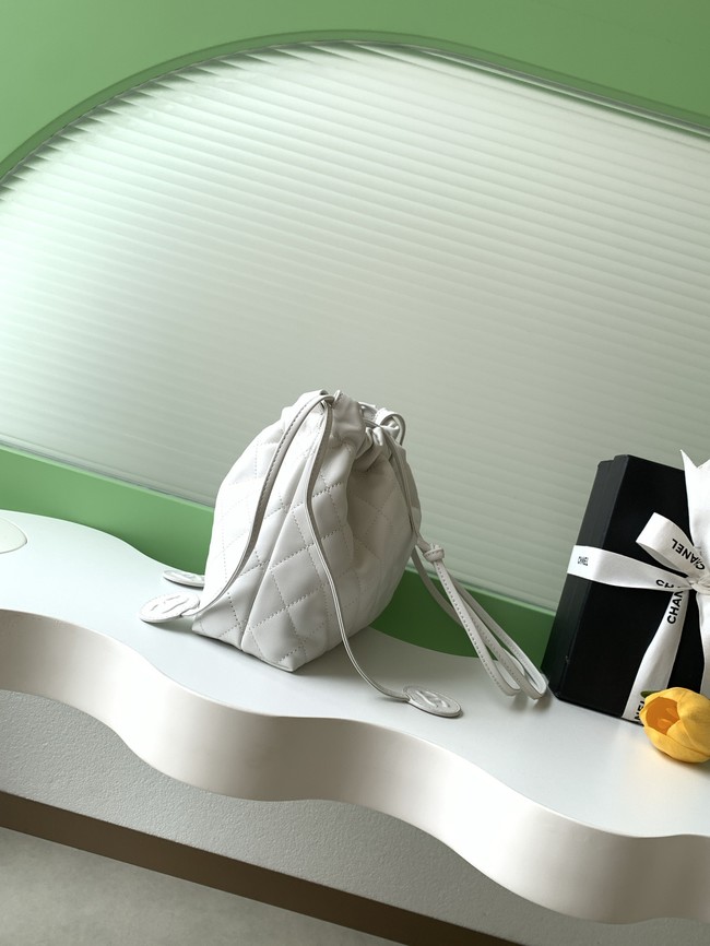 Chanel Lambskin Hobo Bag AS5227 white