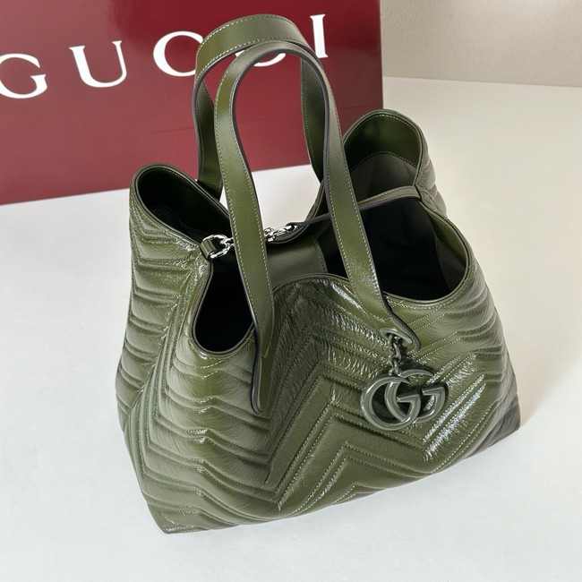 Gucci GG Marmont medium tote bag 855279 dark green