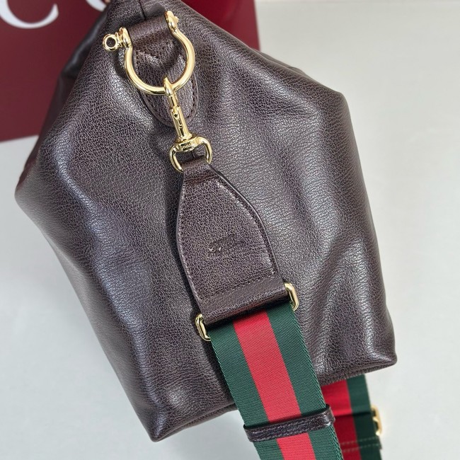 Gucci Brera medium crossbody bag 866938 dark brown leather