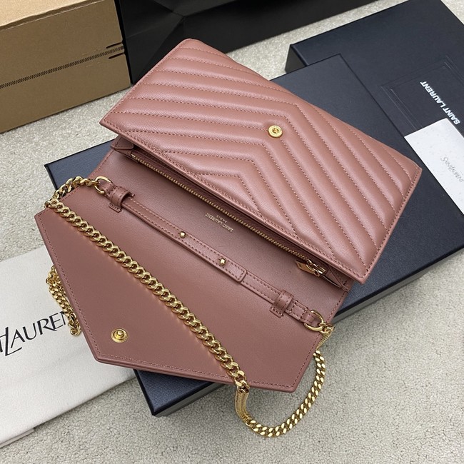 SAINT LAURENT WOC Classic Monogramme Flap Bag 360452 dark pink