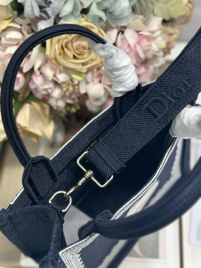 Small Dior Book Tote with Strap Embroidery M1404PE-2