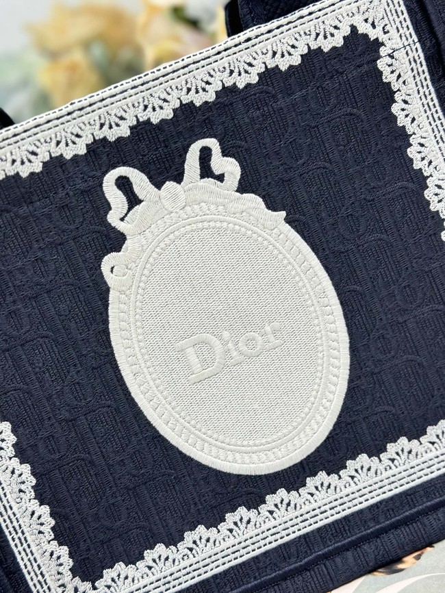 Small Dior Book Tote with Strap Embroidery M1404PE-2