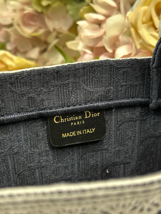 Small Dior Book Tote with Strap Embroidery M1404PE-2