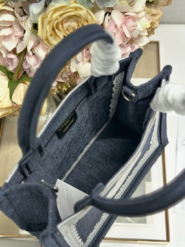 Small Dior Book Tote with Strap Embroidery M1404PE-2