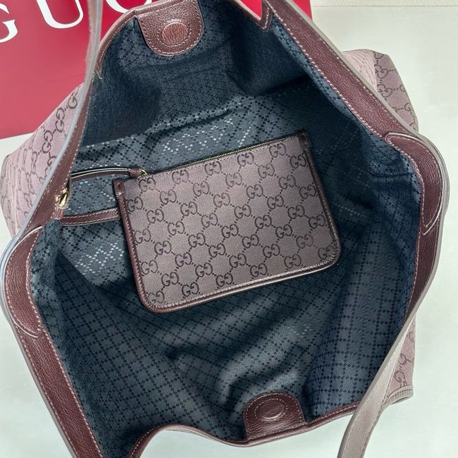 Gucci Giglio large tote bag 853971 Dark brown GG canvas