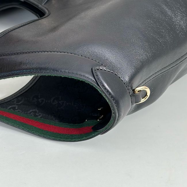 Gucci Giglio large tote bag soft glossy leather 853971 black