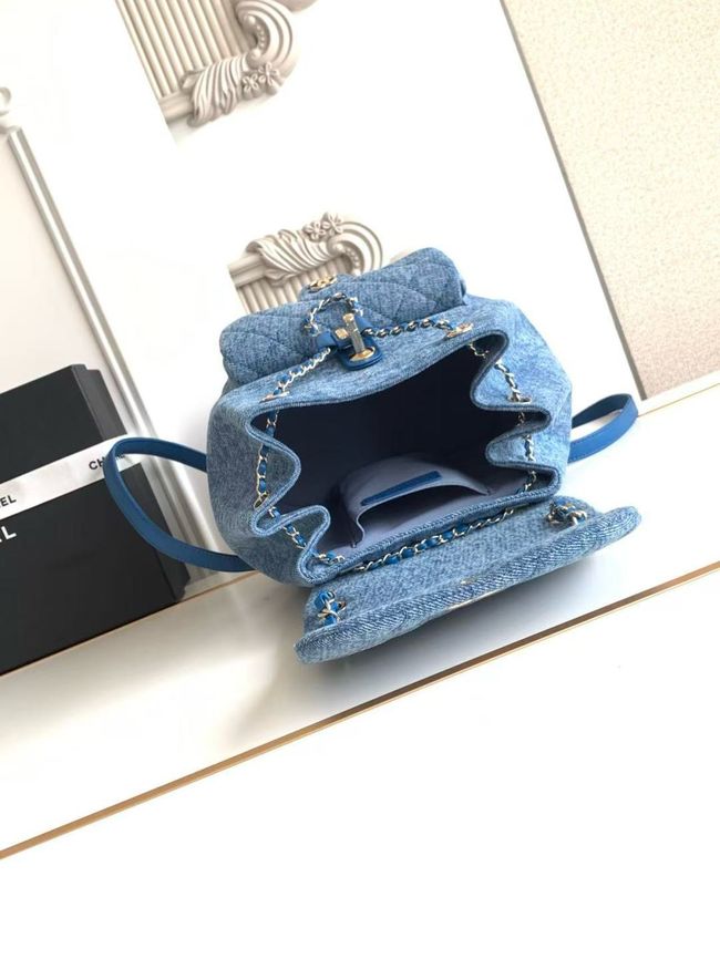 CHANEL Backpack AS3618 Denim Blue