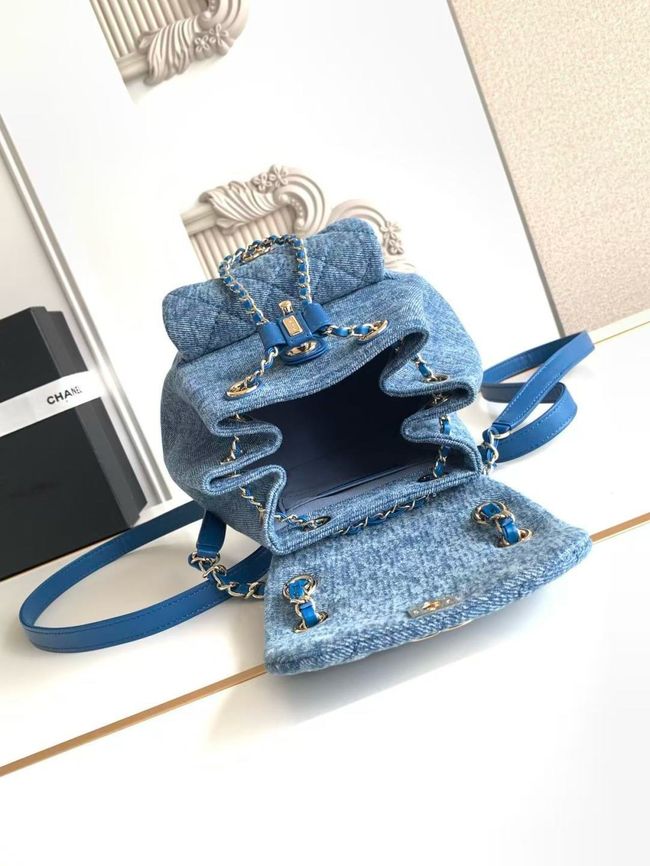 CHANEL Small Backpack AS2908 Denim Blue