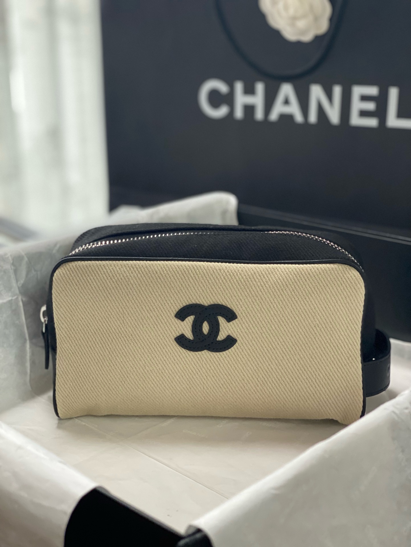 Chanel Large Zipped Pouch AP5267 Beige