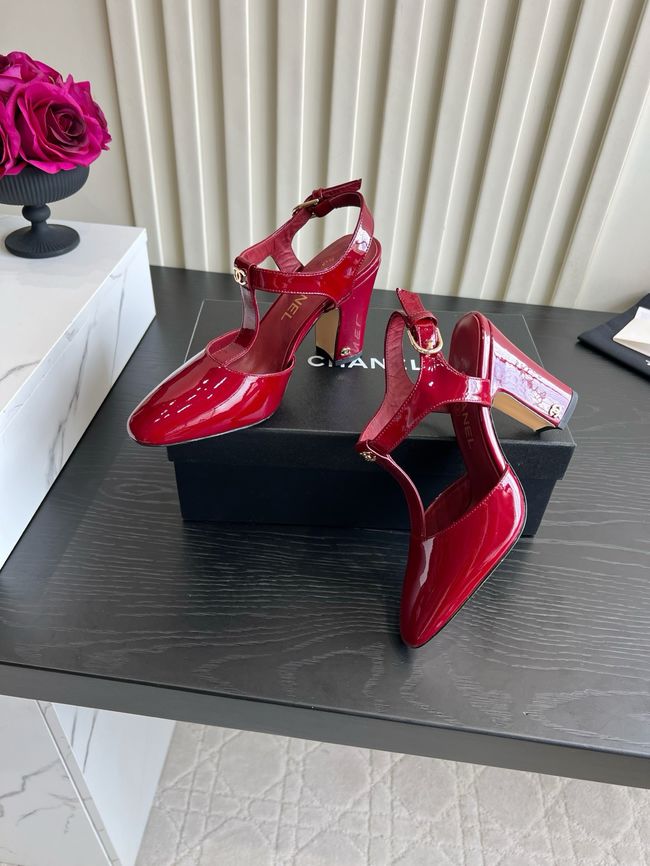 Chanel Lambskin Mary Janes high heels 8.5CM 64104-2